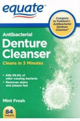 Equate Mint Fresh Denture Cleanser Tablets, 84ct