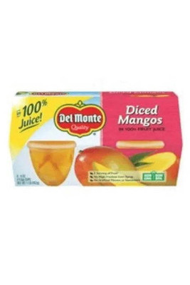 Del Monte Diced Mangos 4 oz Cup, 4 ct