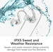 Sport Wired Earbuds, in Ear Headphones, 3-Button Remote, Sweatproof Earphones for Running/Gym/Workouts with Memory Wire Earhooks, Headset Mic, 3.5mm Jack Plug (Clear)