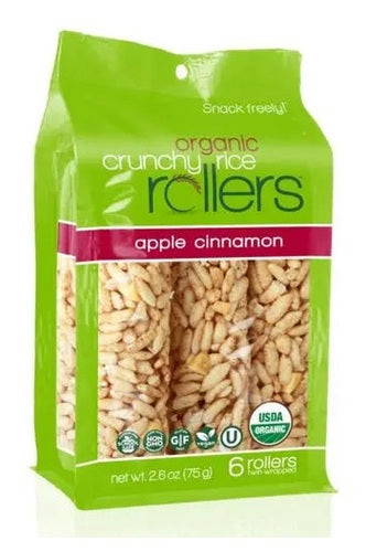 Crunchy Rice Rollers, Apple Cinnamon, 6 Ct