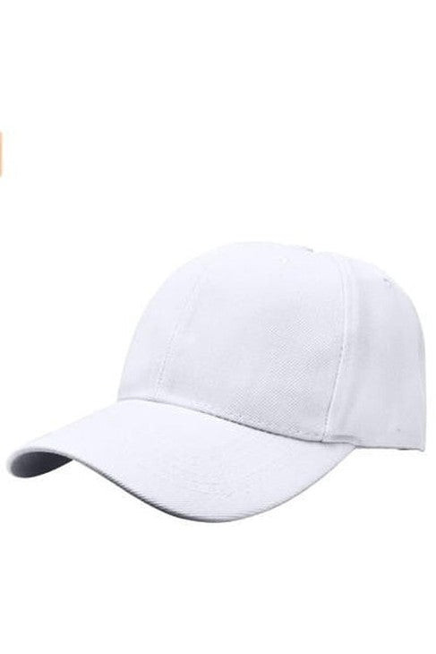 Baseball Cap Adjustable- White