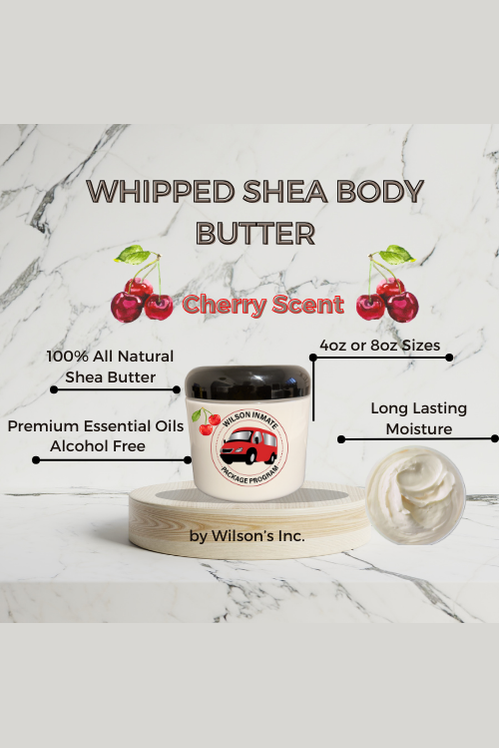 Whipped Natural Shea Body Butter 4oz- Cherry Scent