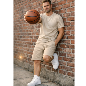 Cotton Short Set Top & Bottom (Beige)