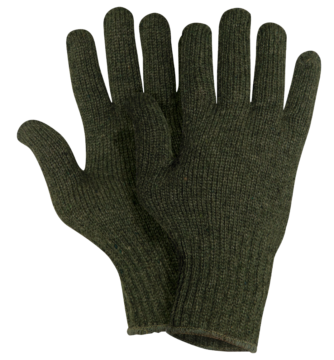 100% WOOL GLOVES - (Moss Green)