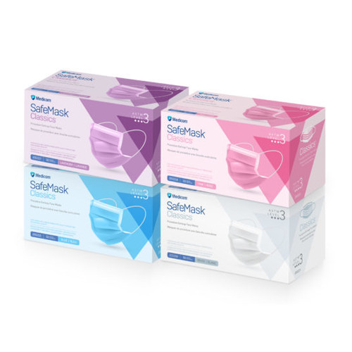SafeMask Classics Procedure Earloop Masks, Level 3, 50/Box