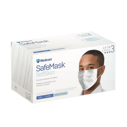 SafeMask Sofskin Earloop Masks, Level 3, 50/Box
