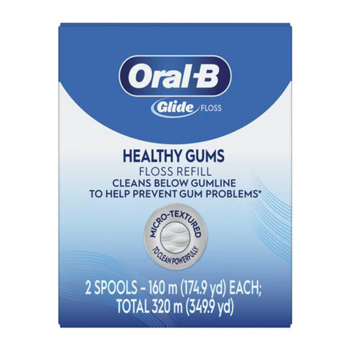 Oral-B Glide Unwaxed Teflon Floss 160m Unflavored 2/Bx