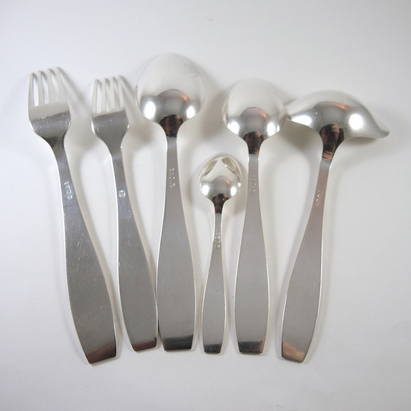 51pce Antique Art Deco Danish A Prip Lilymore 10 person Cutlery