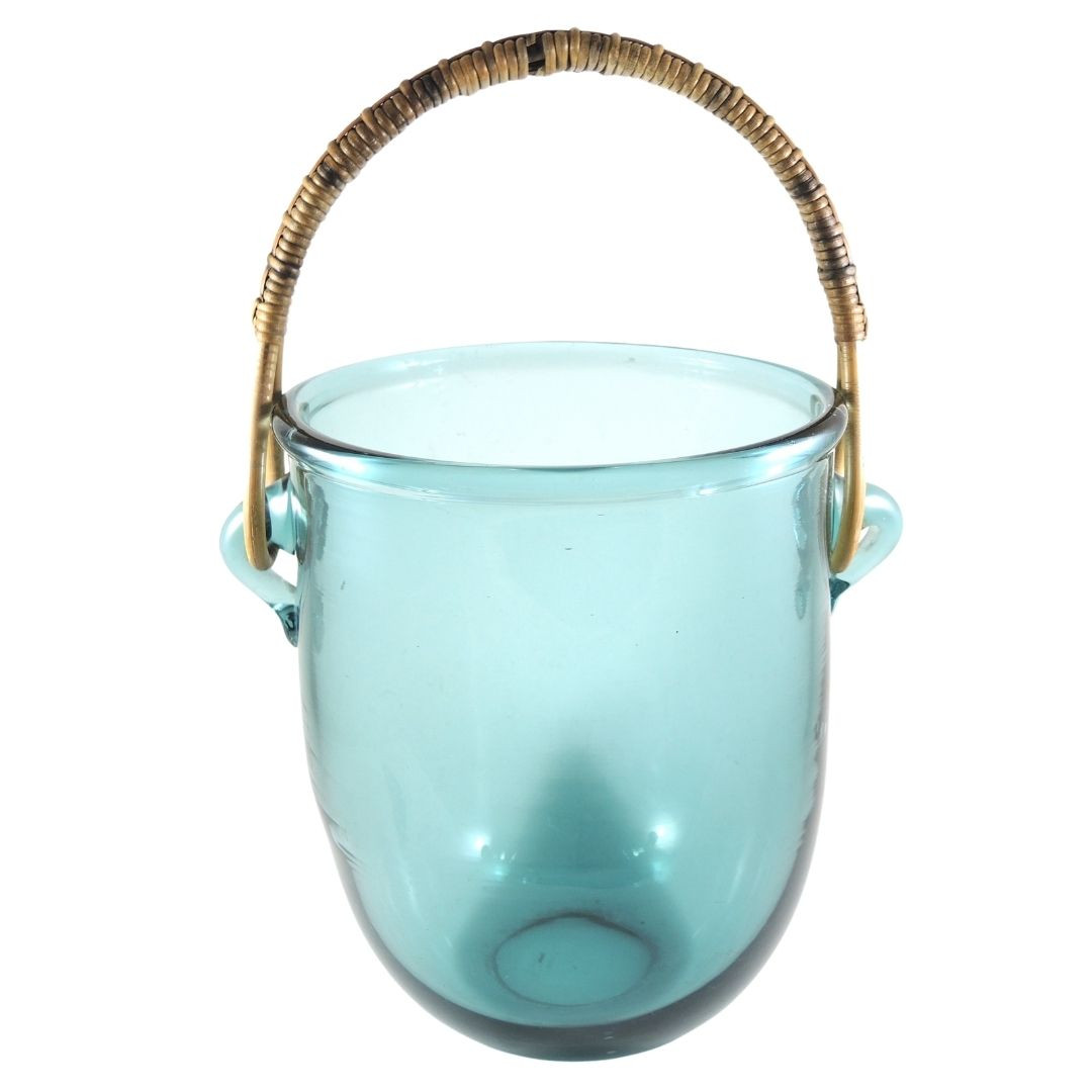 Vintage Holmegaard Large Teal Ice Bucket Wine Cooler Jacob Bang - Sold