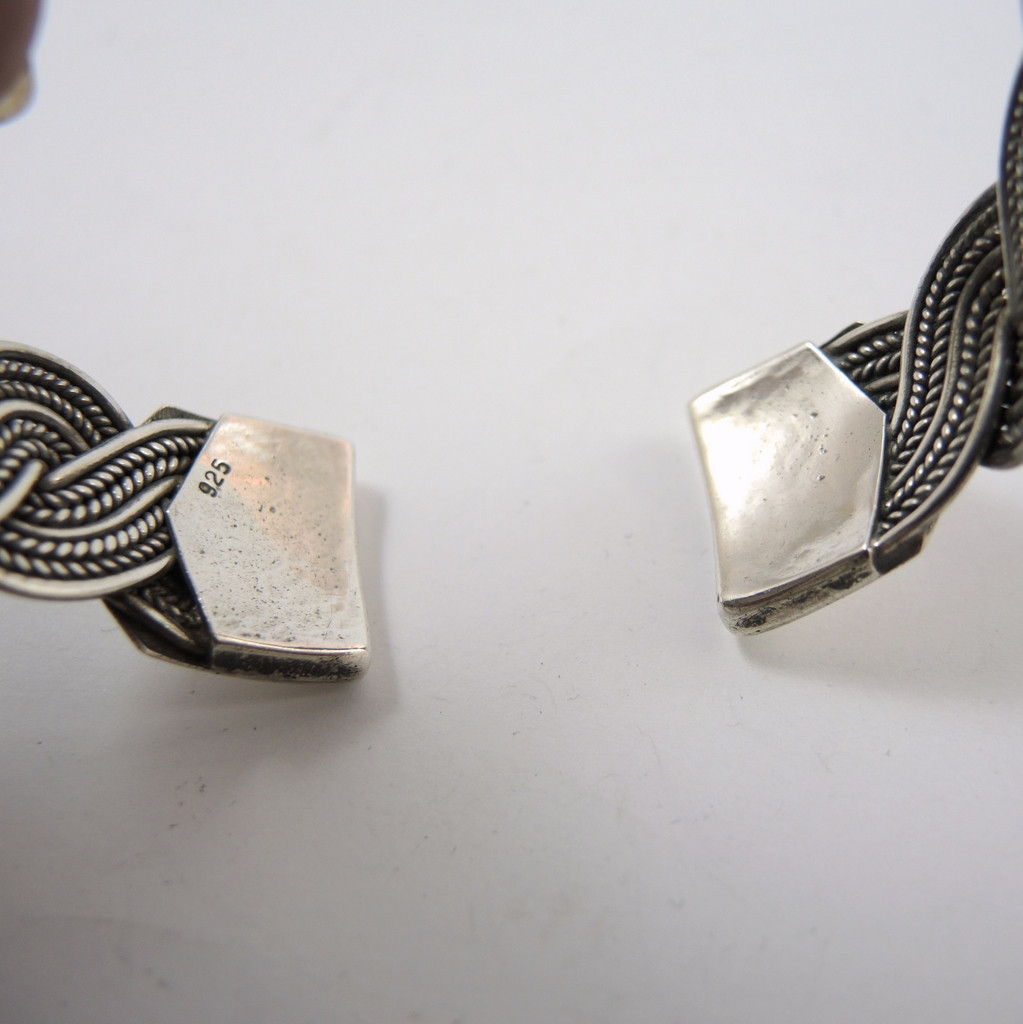 Vintage Sterling Silver Woven Cuff bangle -In Store