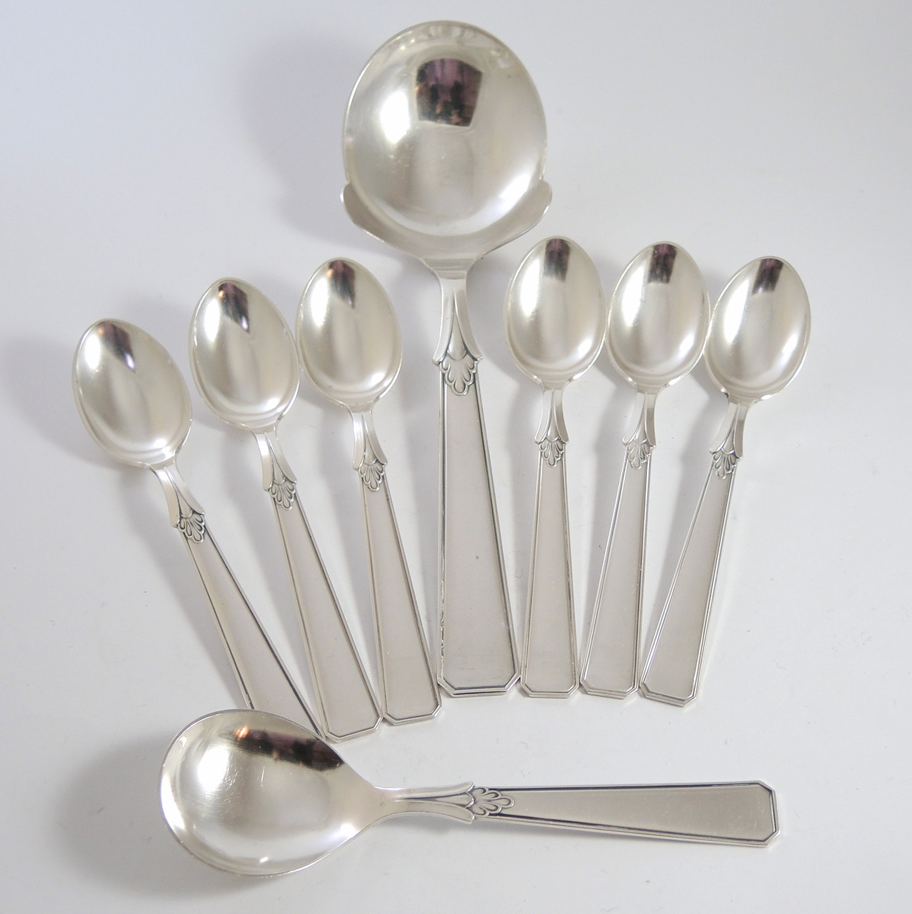 Art Deco Vintage Danish A Prip Silverplate Teaspoons Serving