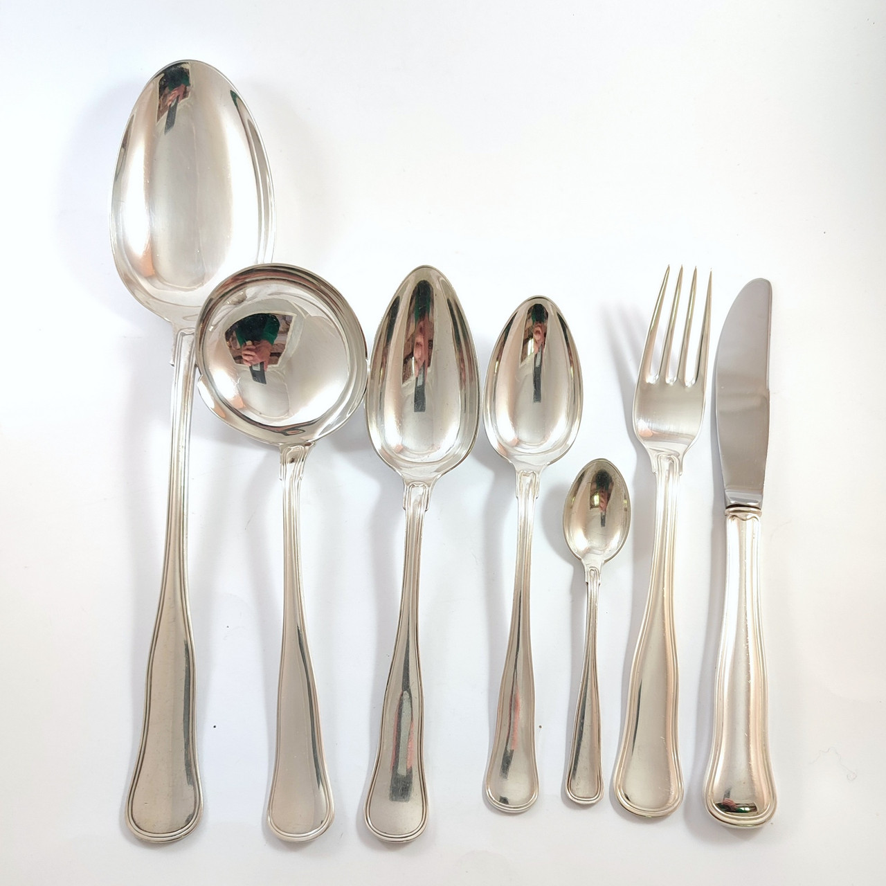 Vintage Danish Silver Plate Dobbeltriflet Old Danish Cutlery Set