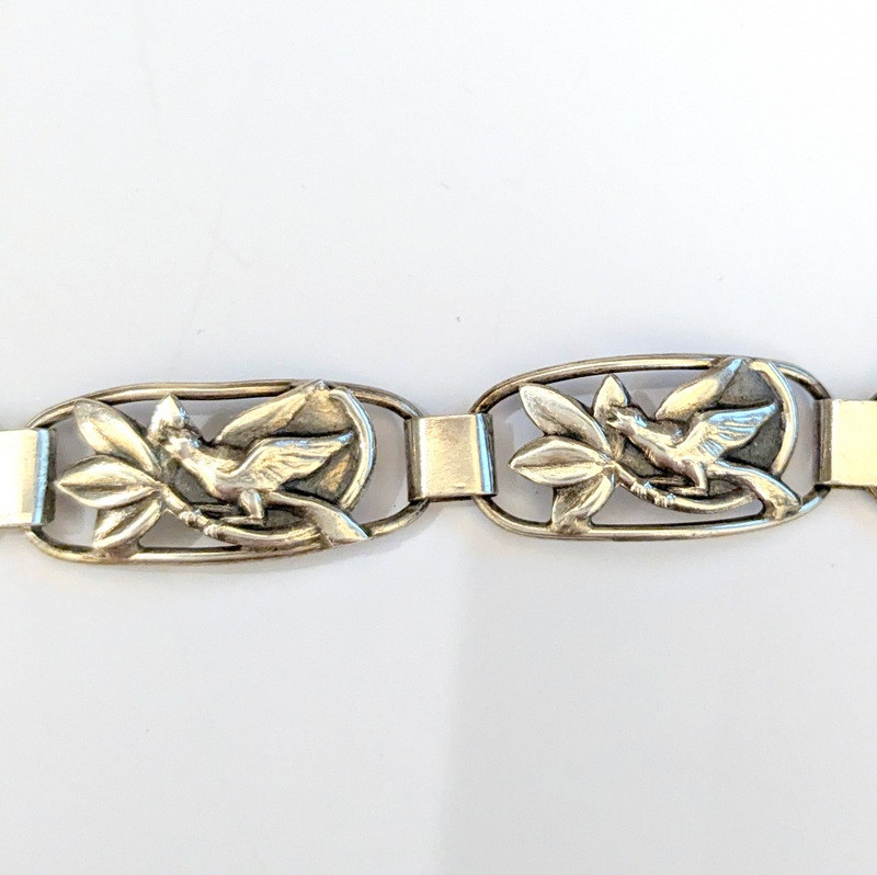 Vintage 830S Silver Danish Bird Bracelet Volmer Bahner - Sold