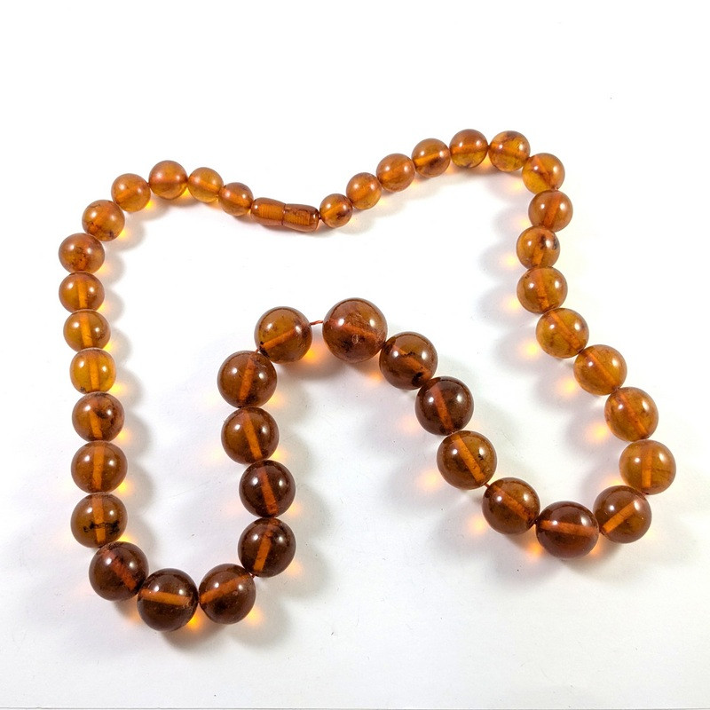 Vintage Natural Baltic Amber Round Bead Necklace In Store