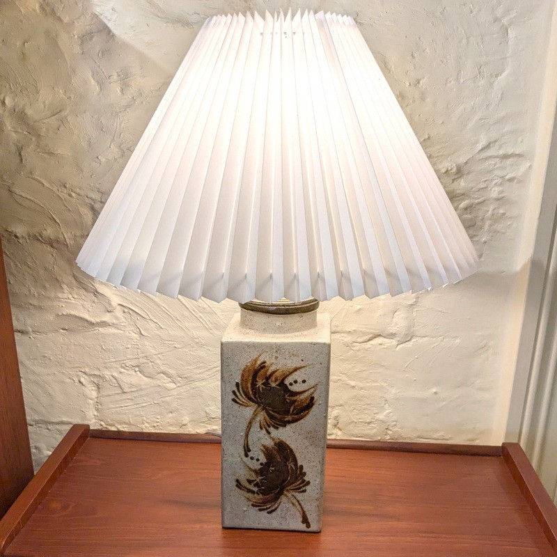 Vintage Danish HAK Herman Kahler Stoneware Dandelion Lamp -In Store