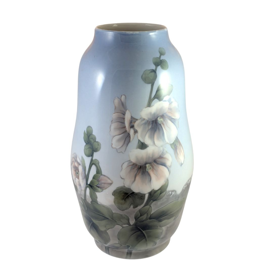 29cm Vintage Royal Copenhagen Holly Hock Vase - In Stock