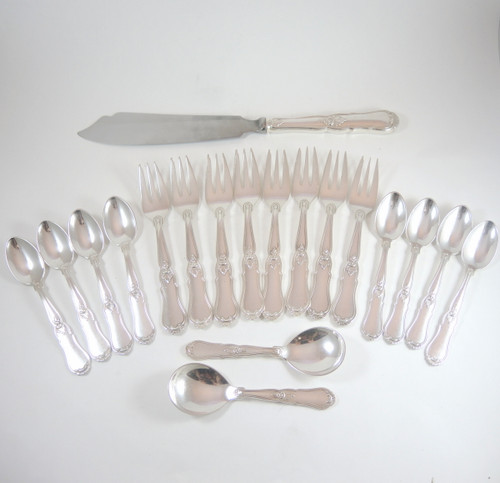 Vintage Danish Frigast Silverplate Hirsholm Marianne Cake Fork Set