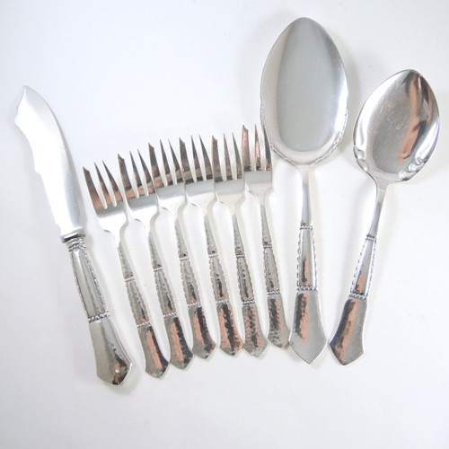 Antique Vintage Danish Silver Plate Louise Cake Fork Set