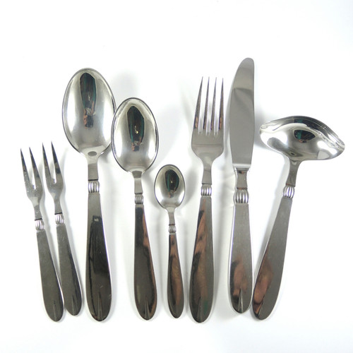 Vintage 6 Person IHQ Jens H Quistgaard Danish Stainless Steel Sival Stal Cutlery Set