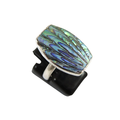 Vintage New Zealand Sterling Silver Paua Shell Ring