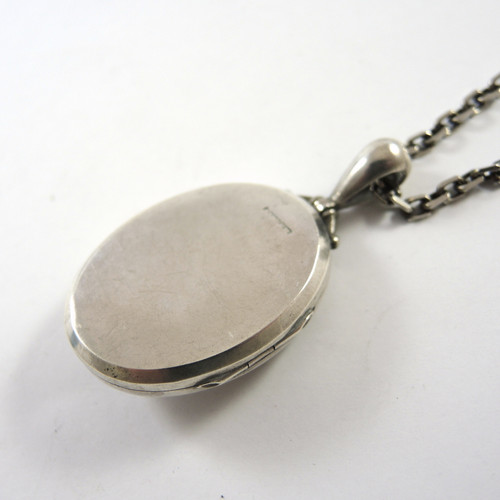 Antique Solid Silver Arts & Crafts Locket on Chain - In Store