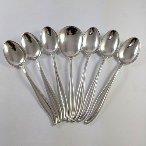 Retro Vintage Columbine Danish Silver Plate Teaspoon Set