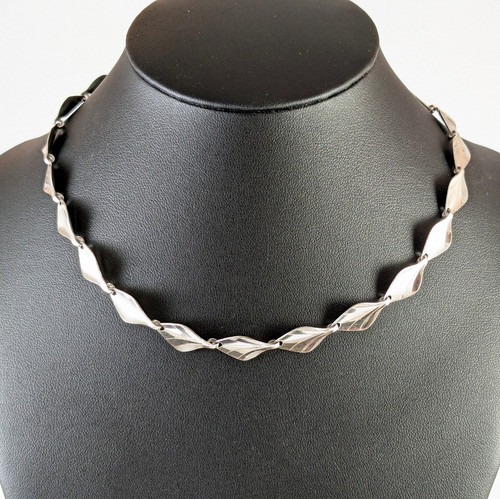 Vintage Danish Sterling Silver Hermann Siersbol Leaf Necklace