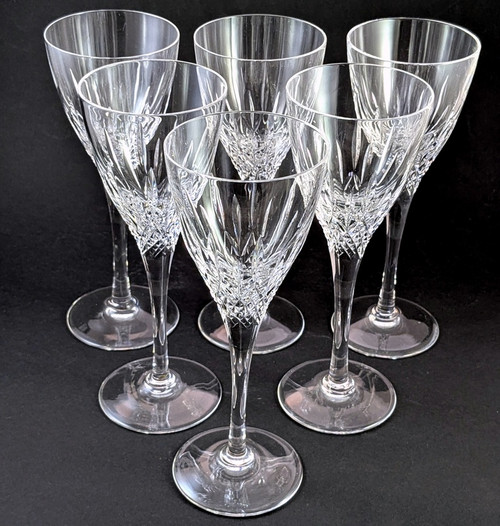 6 Vintage Stuart Crystal Madison White Wine Glasses 6 Vintage Stuart Crystal Madison White Wine Glasses