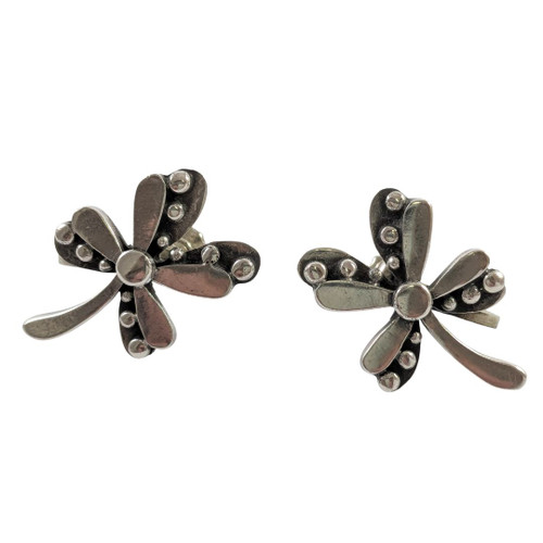 Vintage Taxco Mexican Sterling Silver Earrings Reveri 