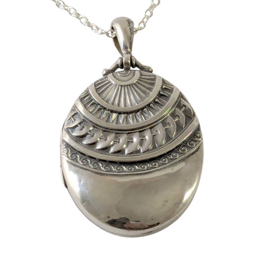 Antique Victorian Sterling Silver Locket 1881 A J & M Holden