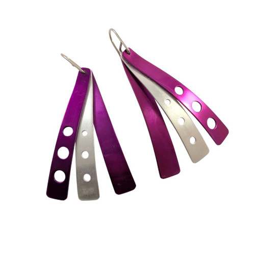 Vintage Australian Michael Quinn Sterling Silver Titanium Drop earrings