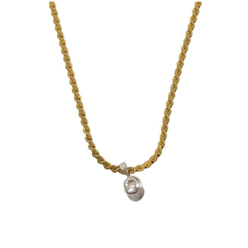 22ct yellow gold & diamond chain necklace