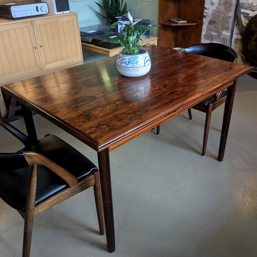 Vintage Mid Century Modern Danish Brazilian Rosewood Extension Dining Table