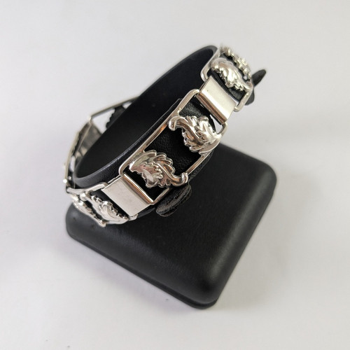 Antique Vintage Scandinavian 830S Silver Leafy Bracelet 