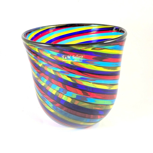 Murano Glass Filigrana Bowl Angelo Ballarin for F and M Ballarin 