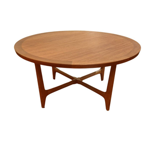 Vintage Danish Teak & Oak Round Coffee table