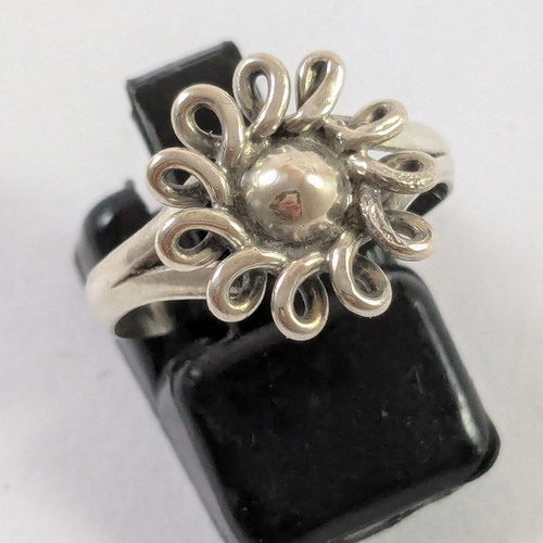 Vintage Danish 830S Carl Johan Antonsen Silver Ring Size P1/2