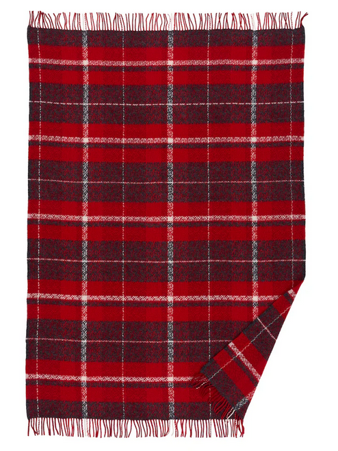 Brand New Klippan Lambs Wool Blanket Snuggle Red