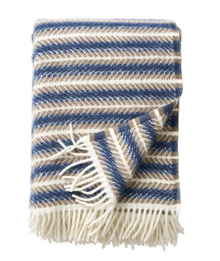  Brand New Klippan Eco Lambs Wool Blanket Oscar Blue
