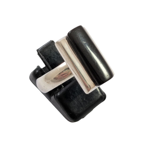 Vintage Mexican Sterling Silver Onyx Ring
