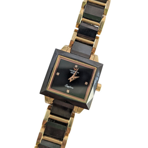 Vintage Retro Viceroy Ceramic Diamond Set Sapphire Watch 