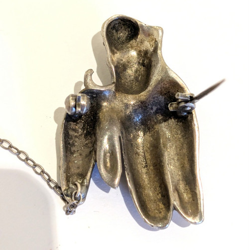 Vintage Sterling Silver Marcasite Poodle Brooch