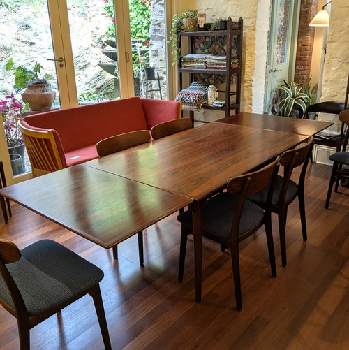 Vintage Mid Century Modern Danish Rosewood Gunni Omann for Omann Jun Extension Dining Table