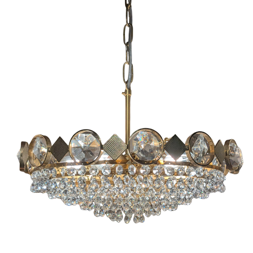 Vintage Crystal Chandelier with tiered drops