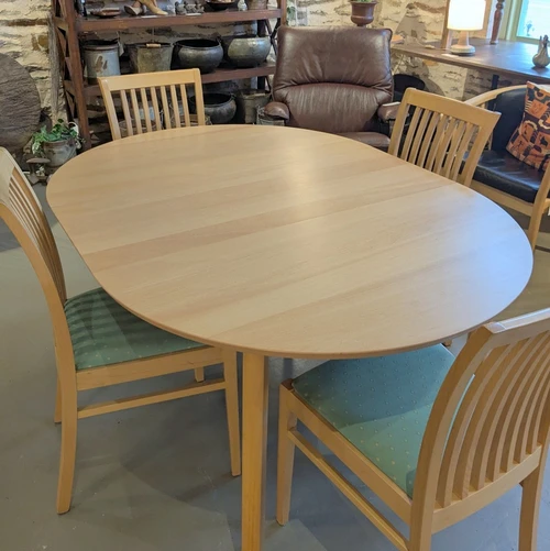Vintage Danish Beech Extension Dining Table 4-8 people