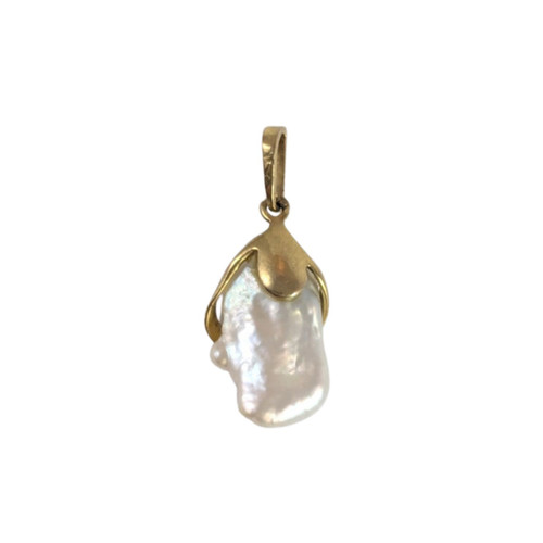 Vintage 9ct gold Baroque Keshi Pearl Pendant 