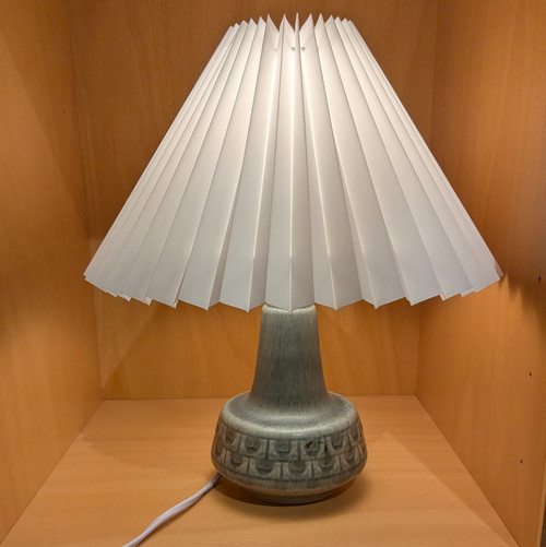 Vintage Soholm Art Pottery Sage Green Table Lamp made in Denmark #2 