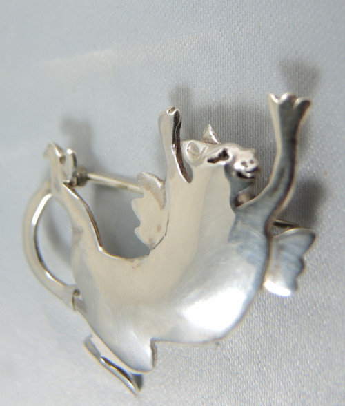 Australian Designer Christine Pyman Sterling Silver Flying Cat Brooch