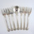 6 Vintage Danish Silver Plate Marie Anne Cake Forks Frigast Gense.