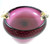 Vintage Large 24cm Murano Glass Bowl Ruby Bullicante with Gold Leaf